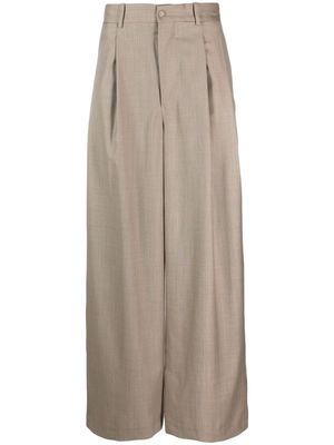 Hed Mayner elongated tailored wool trousers - Neutrals