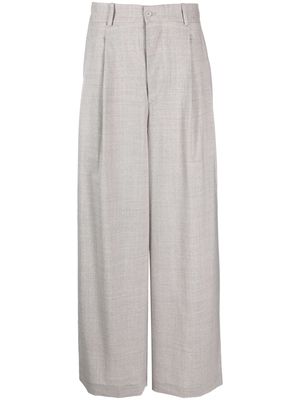 Hed Mayner Elongated virgin-wool trousers - Grey