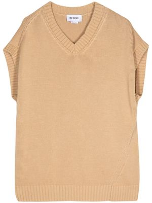 Hed Mayner knitted cotton vest - Brown