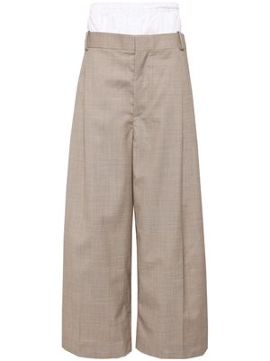 Hed Mayner layered wide-leg trousers - Neutrals