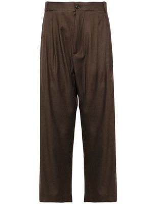 Hed Mayner pleated cropped trousers - Brown