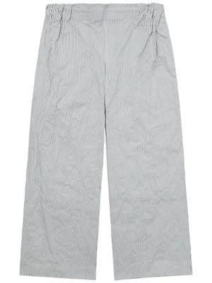 Hed Mayner striped cotton trousers - Grey