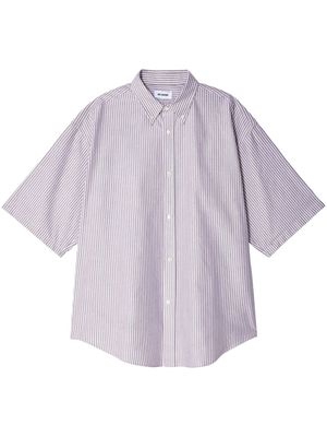 Hed Mayner striped short-sleeve shirt - Grey