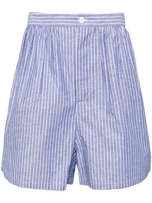 Hed Mayner striped wide-leg shorts - Blue