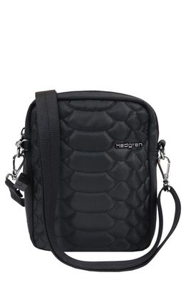 Hedgren Josephine Croc Embossed Water Repellent Crossbody Bag in Black