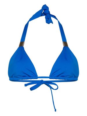 Heidi Klein gathered-detail triangle bikini top - Blue