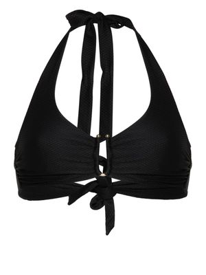 Heidi Klein textured halterneck bikini top - Black