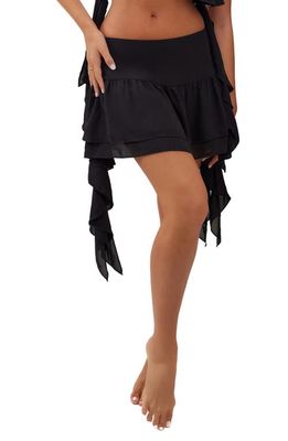 HEIRESS BEVERLY HILLS Cascading Ruffle Miniskirt in Black