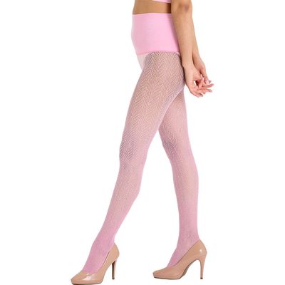 HEIST Herringbone Net Tights in Sherbert 