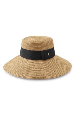 Helen Kaminski Easton Raffia Sun Hat in Natural/Black