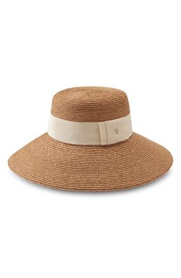 Helen Kaminski Easton Raffia Sun Hat in Nougat/Cream