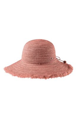 Helen Kaminski Fringed Wide Brim Hat in Peony