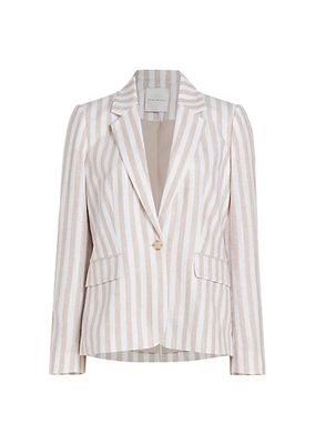 Helena Striped Linen-Blend Blazer