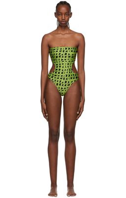 Helenamanzano SSENSE Exclusive Green Feria One-Piece Swimsuit