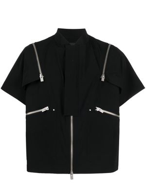 HELIOT EMIL Anophyte detachable-sleeve boxy shirt - Black