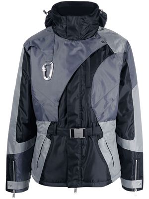 HELIOT EMIL belted asymmetric-panel jacket - Black