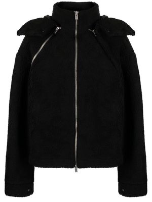 HELIOT EMIL classic-hood fleece jacket - Black