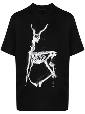 HELIOT EMIL Deluge-print cotton T-shirt - Black