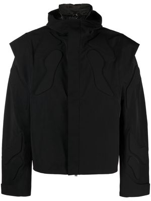 HELIOT EMIL Fettle embossed-finish hooded jacket - Black