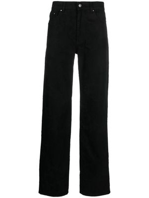 HELIOT EMIL frayed-stitch straight-leg jeans - Black