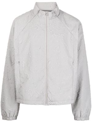 HELIOT EMIL jacquard zip-up jacket - LIGHT GREY