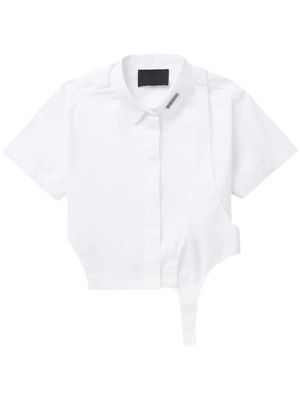 HELIOT EMIL layered cropped cotton shirt - White