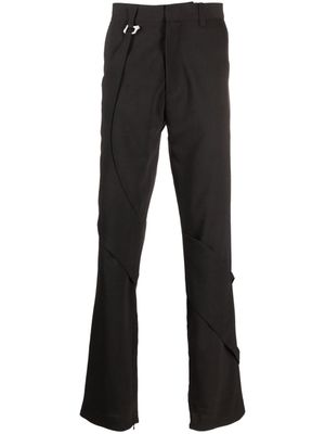 HELIOT EMIL layered-effect straight-leg trousers - Brown