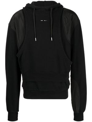 HELIOT EMIL layered logo-print hoodie - Black