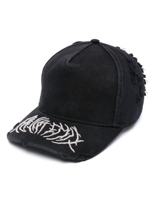 HELIOT EMIL logo-embroidered distressed cap - Black