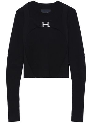 HELIOT EMIL logo-print panelled-design jumper - Black