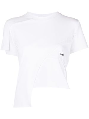 HELIOT EMIL logo-print panelled T-shirt - White