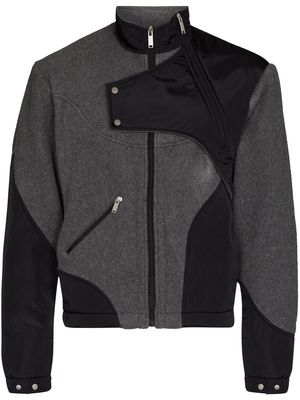 HELIOT EMIL panelled zip-up jacket - Grey