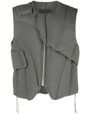 HELIOT EMIL quilted layered vest - Grey