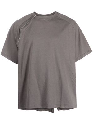 HELIOT EMIL Sequence zip-detail cotton T-shirt - Grey