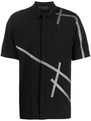 HELIOT EMIL striped-detail short-sleeve shirt - Black