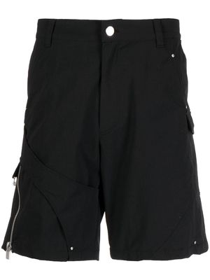 HELIOT EMIL zip-detail cargo shorts - Black