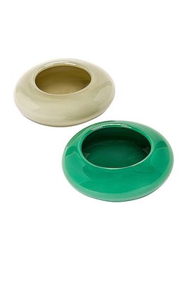 HELLE MARDAHL Candy Dish Pair in Green