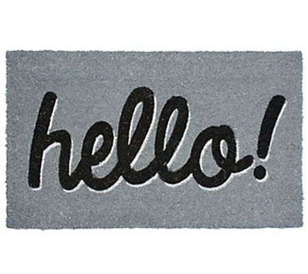 Hello! Doormat with PVC Backing