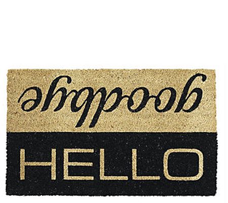 Hello/Goodbye Natural Coir Doormat with Nonslip Back