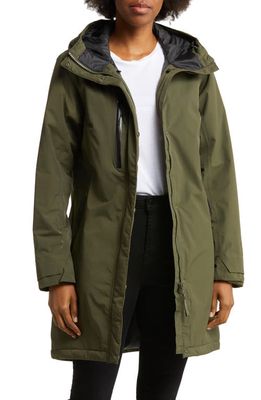 Helly Hansen Adore Insulated Hooded Rain Coat in Utility Green