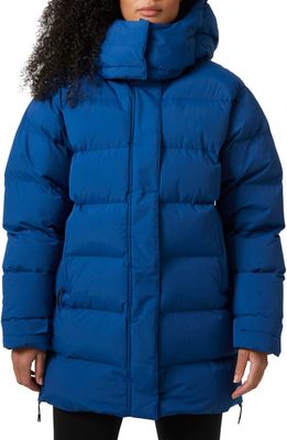 Helly Hansen Aspire Water Repellent Hooded Puffer Parka in Deep Fjord