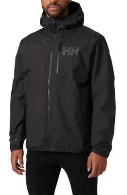 Helly Hansen Belfast Waterproof Packable Hooded Jacket in Black