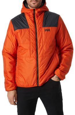 Helly Hansen Flex Water Repellent PrimaLoft Insulated Hooded Jacket in Patrol Orange