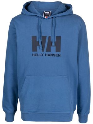 Helly Hansen logo-print organic-cotton hoodie - Blue