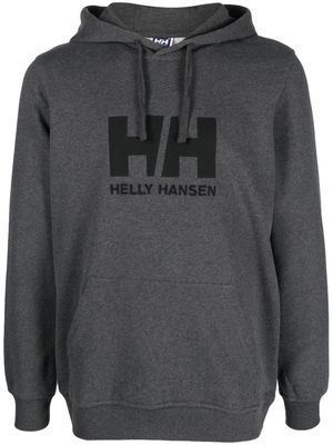 Helly Hansen logo-print organic-cotton hoodie - Grey