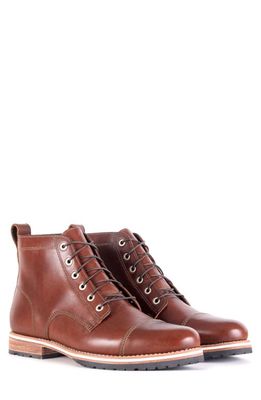 HELM Hollis Cap Toe Boot in Brown Leather