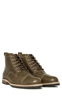 HELM Hollis Cap Toe Lace-Up Boot in Olive