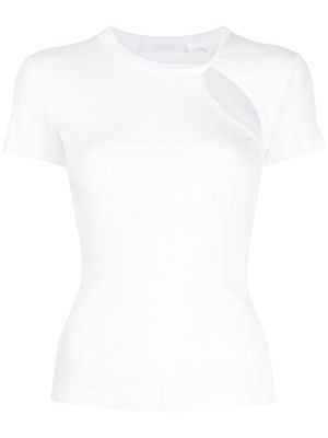 Helmut Lang asymmetric short-sleeve top - White
