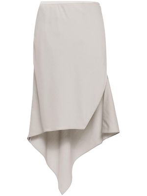 Helmut Lang asymmetric wool midi skirt - Grey