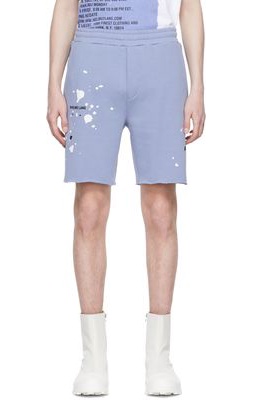 Helmut Lang Blue Cotton Shorts